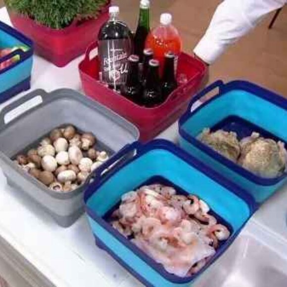 Mark Charles Misilli Set of 2 Collapsible Dish Drainers w/ Removable Drain Grey - Picture 7 of 10